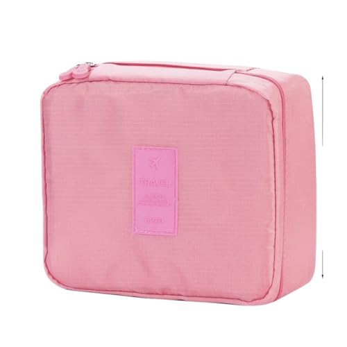 Make up Aufbewahrungstasche Waterproof Cosmetic Bag for Women Packing Cubes for Travel Large Capacity Makeup Bag Travel Organizer Toiletry Wash Storage Bags(Pink) von HKYBCF