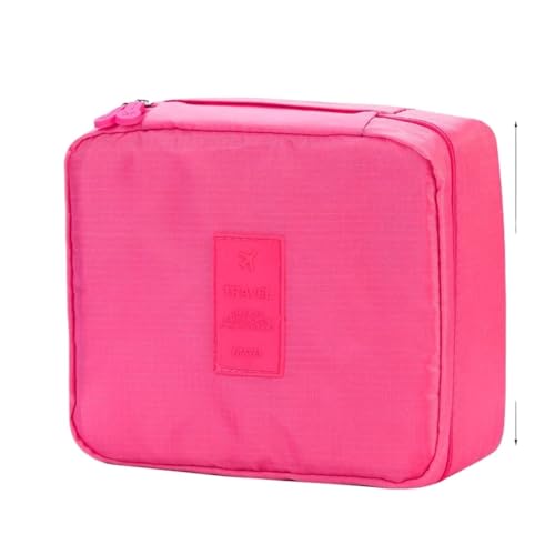 Make up Aufbewahrungstasche Waterproof Cosmetic Bag for Women Packing Cubes for Travel Large Capacity Makeup Bag Travel Organizer Toiletry Wash Storage Bags(Rose red) von HKYBCF