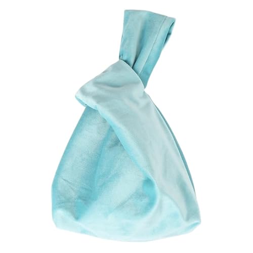 Samt Handgelenk Tasche Handtasche Freizeit Hand Tragen Geldbörse(Light blue) von HKYBCF