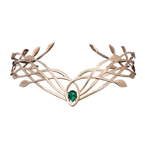 Stirn Runde Elfenkronen Tiara Frauen Mann Vintage Blatt Stirnband Braut Haarschmuck Krone Hochzeit Kopfbedeckung, Einheitsgröße, Achat Stirn Runde Elfenkronen Tiara Frauen Mann Vintage Blatt Stirnband Braut Haarschmuck Krone Hochzeit Kopfbedeckung, Einheitsgröße, Achat von HKYBCF