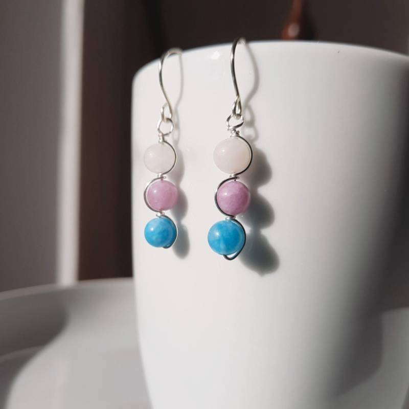 Mondstein Ohrringe Angelit Chalcedon Schmuck, Geschenke Für Frauen, Hängend Silber, Edelstein Ohrringe, Geschenk Mama Mondstein Ohrringe Angelit Chalcedon Schmuck, Geschenke Für Frauen, Hängend Silber, Edelstein Ohrringe, Geschenk Mama von HKuligerJewelry