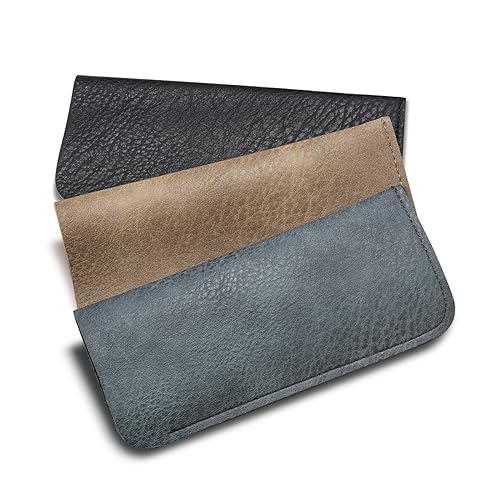 HKzzy Brillenetui, 3 Stück PU Leder Weiches Kunstleder Brillenetui Tragbar Lesebrillenetui Brillentasche Aufbewahrungsetui Sonnenbrillen Beutel von HKzzy