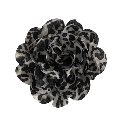 Elegante Blumenclip Brosche Leopard Print Revers Pin Übertrieben Corsage Clothing Accessoire Für Partys Und Event Business Event Brosche von HLBEST