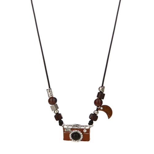 HLBEST Modische braune Kamera-Halskette, verstellbare Länge, Choker-Halskette für Fotografie-Enthusiasten und Trendsetter, Fotografie-Liebhaber, Geschenk, Einheitsgröße, Wie beschrieben, Wie von HLBEST