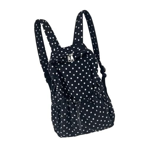 HLBEST Student School Rucksäcke Draw String Rucksäcke Reise Polkas Dot Rucksack Japanische Stile Lässige Daypacks Travel Draw String School Tasche Polkas Dot Für Jugendliche Mädchen von HLBEST