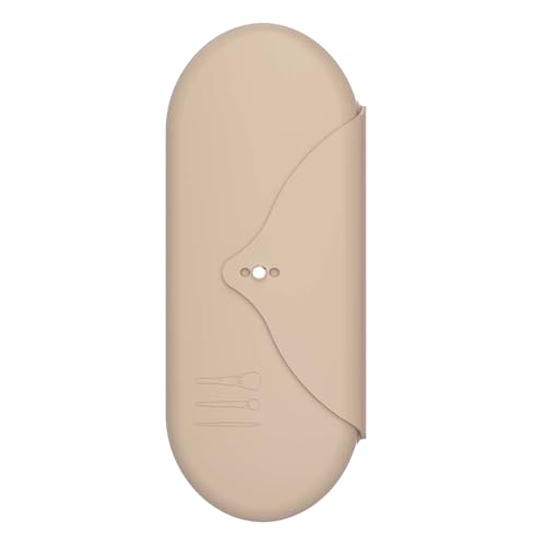 Silikon-Make-up-Pinsel-Aufbewahrungstasche, Reise-Kosmetikpinsel-Halter, tragbarer Make-up-Organizer, Tasche, Make-up-Pinselhalter, khaki von HLBEST