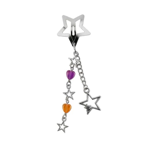 Trendiger Stern-Haarschmuck aus Legierung mit Ketten-Designs, tragbar zur Verbesserung Ihrer Stile, Musikfestivals und Veranstaltungen von HLBEST