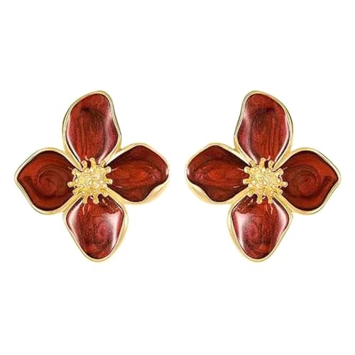 Vintage-Designs modische Hibiskus-Ohrstecker für Damen, koreanischer Stil, romantisches Mode-Accessoire mit leuchtender Farbe, Tropfen-Glasur-Ohrstecker Vintage-Designs modische Hibiskus-Ohrstecker für Damen, koreanischer Stil, romantisches Mode-Accessoire mit leuchtender Farbe, Tropfen-Glasur-Ohrstecker von HLBEST
