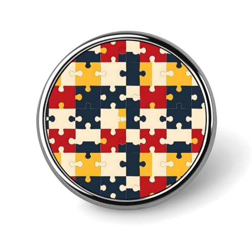 Anstecknadeln für Rucksäcke, modische, bunte Puzzle-Druck-Broschen, runde Sublimationsknöpfe für Kleidung, Hutdekoration, Metall-Kreis-Anstecker, Anstecknadel für Herren, Kostümzubehör von HLBSDM