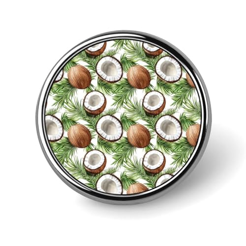 Anstecknadeln für Rucksäcke, modische, runde Broschennadeln mit Sommer-Kokosnuss-Print, Sublimationsknöpfe für Kleidung, Hutdekoration, Metallkreis-Anstecker, Anstecknadel für Herren, Kostümzubehör von HLBSDM