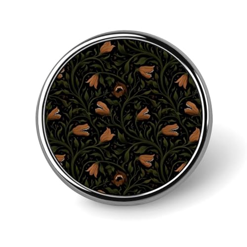 Anstecknadeln für Rucksäcke, modische Gothic-Pflanze mit Zahndruck, runde Broschennadeln, Sublimationsknöpfe für Kleidung, Hutdekoration, Metallkreis-Anstecker, Anstecknadel für Herren, Kostümzubeh von HLBSDM