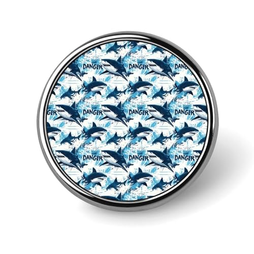 Anstecknadeln für Rucksäcke, modische blaue, coole Haifisch-Print-runde Broschennadeln, Sublimationsknöpfe für Kleidung, Hutdekoration, Metallkreis-Anstecker, Anstecknadel für Herren, Kostümzubehör Anstecknadeln für Rucksäcke, modische blaue, coole Haifisch-Print-runde Broschennadeln, Sublimationsknöpfe für Kleidung, Hutdekoration, Metallkreis-Anstecker, Anstecknadel für Herren, Kostümzubehör von HLBSDM