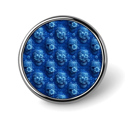 Anstecknadeln für Rucksäcke, modische runde Broschennadeln mit blauem Blumen-Totenkopf-Aufdruck, Sublimationsknöpfe für Kleidung, Hutdekoration, Metallkreis-Anstecknadel für Herren, Kostümzubehör Anstecknadeln für Rucksäcke, modische runde Broschennadeln mit blauem Blumen-Totenkopf-Aufdruck, Sublimationsknöpfe für Kleidung, Hutdekoration, Metallkreis-Anstecknadel für Herren, Kostümzubehör von HLBSDM