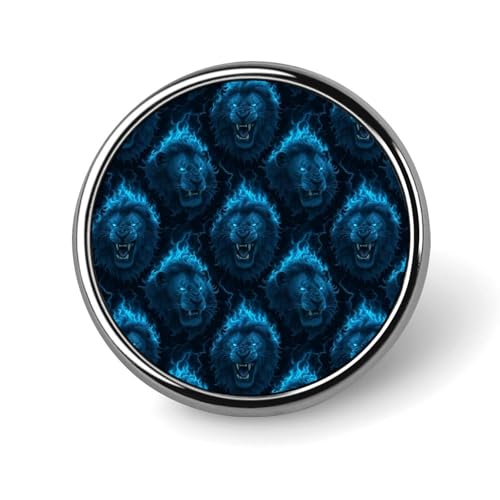 Anstecknadeln für Rucksäcke, modische runde Broschennadeln mit blauem Flammenlöwen-Print, Sublimationsknöpfe für Kleidung, Hutdekoration, Metallkreis-Anstecknadel für Herren, Kostümzubehör Anstecknadeln für Rucksäcke, modische runde Broschennadeln mit blauem Flammenlöwen-Print, Sublimationsknöpfe für Kleidung, Hutdekoration, Metallkreis-Anstecknadel für Herren, Kostümzubehör von HLBSDM