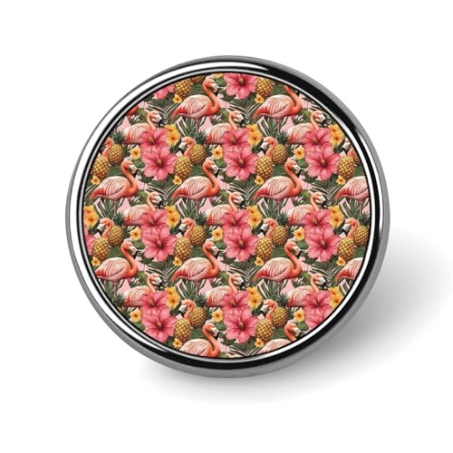 Anstecknadeln für Rucksäcke, modische runde Broschennadeln mit hawaiianischem Ananas-Flamingo-Print, Sublimationsknöpfe für Kleidung, Hutdekoration, Metallkreis-Anstecker, Anstecknadel für Herren, Anstecknadeln für Rucksäcke, modische runde Broschennadeln mit hawaiianischem Ananas-Flamingo-Print, Sublimationsknöpfe für Kleidung, Hutdekoration, Metallkreis-Anstecker, Anstecknadel für Herren, von HLBSDM