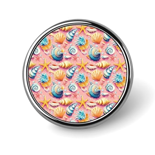 Anstecknadeln für Rucksäcke, modische runde Broschennadeln mit rosa Strandmotiv, Sublimationsknöpfe für Kleidung, Hutdekoration, Metallkreis-Anstecker, Anstecknadel für Herren, Kostümzubehör von HLBSDM