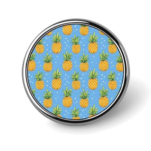 Anstecknadeln für Rucksäcke, modischer Ananas-Himmelblau-Druck, runde Broschennadeln, Sublimationsknöpfe für Kleidung, Hutdekoration, Metallkreis-Anstecker, Anstecknadel für Herren, Kostümzubehör von HLBSDM