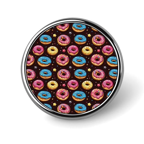 Anstecknadeln für Rucksäcke, modischer Cartoon-Druck mit bunten Donuts, runde Broschennadeln, Sublimationsknöpfe für Kleidung, Hutdekoration, Metallkreis-Anstecker, Anstecknadel für Herren, Kostümz von HLBSDM