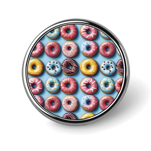 Anstecknadeln für Rucksäcke, modischer Regenbogen-Donuts-Druck, runde Broschennadeln, Sublimationsknöpfe für Kleidung, Hutdekoration, Metallkreis-Anstecker, Anstecknadel für Herren, Kostümzubehör von HLBSDM