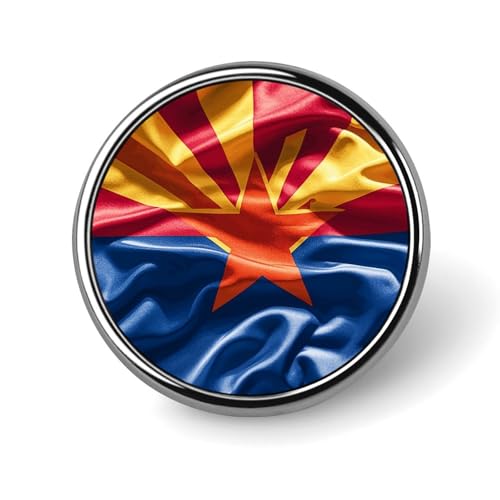 Arizona-Flagge, Standard-Rundabzeichen für Männer und Frauen, langlebige, stilvolle Anstecknadeln, leichte Metallabzeichen für Hemden, Jacken, Hüte von HLBSDM