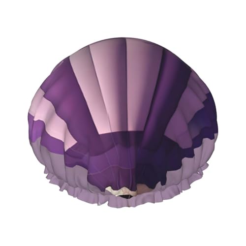 Duschhaube mit Heißluftballon-Aufdruck, Bade-Duschhauben für Frauen mit langem Haar, doppellagiger wasserdichter Bade-Duschhut von HLBSDM