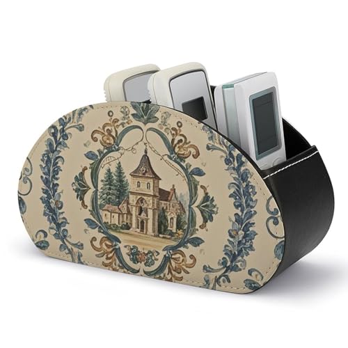 Fernbedienungshalter im französischen Landhausstil, Aufbewahrungsbox für TV-Fernbedienungen, Schreibtisch-Organizer aus Leder, Stifthalter aus PU, Schreibwaren-Organizer für Wohnzimmer und Büro (5 von HLBSDM