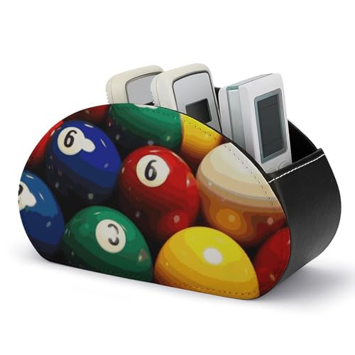 Fernbedienungshalter in Farbe „Billard“, Aufbewahrungsbox für TV-Fernbedienungen, Schreibtisch-Organizer aus Leder, Stifthalter aus PU, Schreibwaren-Organizer für Wohnzimmer und Büro (5 Fächer) von HLBSDM