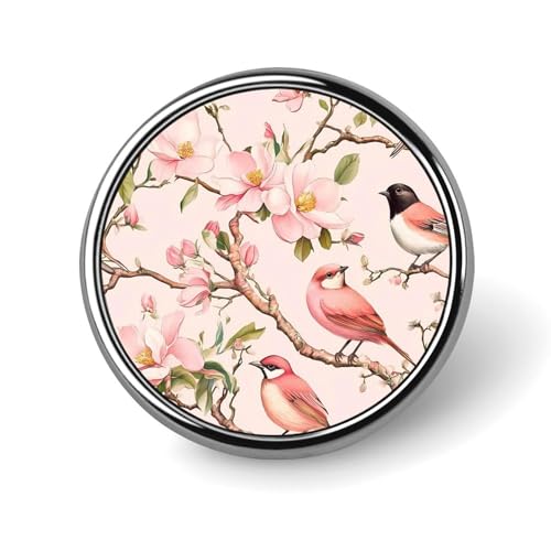 Frühlingsblumen-Vogelmuster, kleiner runder Knopf, Anstecknadeln, Anstecker für Tasche, 2,5 cm, Hemdzubehör Frühlingsblumen-Vogelmuster, kleiner runder Knopf, Anstecknadeln, Anstecker für Tasche, 2,5 cm, Hemdzubehör von HLBSDM