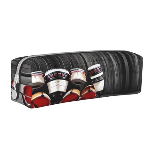 HLBSDM Coole Federmäppchen mit Reißverschluss aus Leder mit großem Fassungsvermögen, langlebig, praktisch und tragbar von HLBSDM