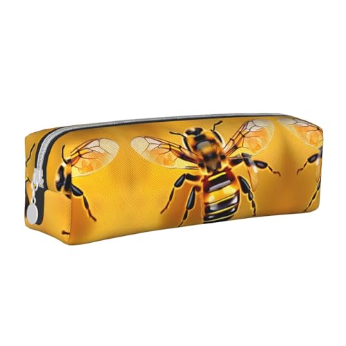 HLBSDM Federmäppchen aus Leder mit Reißverschluss und großem Fassungsvermögen, langlebig, praktisch und tragbar von HLBSDM