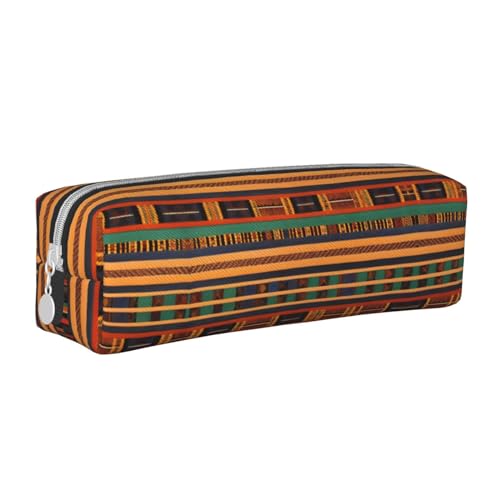 HLBSDM Federmäppchen aus afrikanischem Webleder mit Reißverschluss und großem Fassungsvermögen, langlebig, praktisch und tragbar von HLBSDM