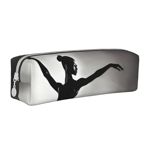 HLBSDM Federmäppchen mit Ballerina-Tanz, Leder, mit Reißverschluss, große Kapazität, langlebig, praktisch, tragbar von HLBSDM