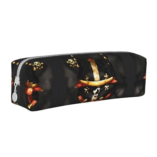 HLBSDM Federmäppchen mit Piratenflaggen, Leder, mit Reißverschluss, großer Kapazität, langlebig, praktisch und tragbar von HLBSDM