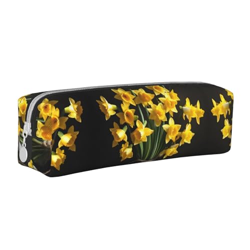 HLBSDM Federmäppchen mit Reißverschluss aus Leder mit Blumenmuster und großem Fassungsvermögen, langlebig, praktisch und tragbar von HLBSDM