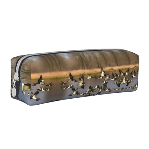 HLBSDM Federmäppchen mit Reißverschluss aus Leder mit großem Fassungsvermögen, langlebig, praktisch und tragbar von HLBSDM