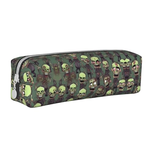 HLBSDM Federmäppchen mit Reißverschluss aus Leder mit vielen Zombies und großem Fassungsvermögen, langlebig, praktisch und tragbar von HLBSDM