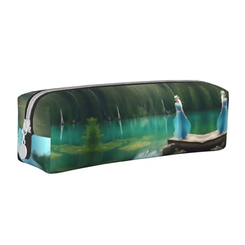 HLBSDM Federmäppchen mit Reißverschluss aus Leder von Lake Fairy mit großem Fassungsvermögen, langlebig, praktisch und tragbar von HLBSDM