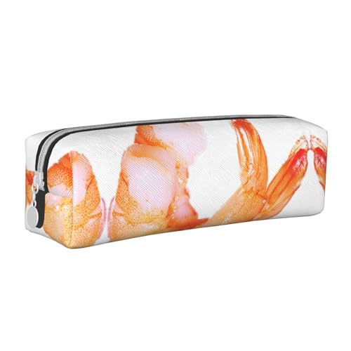 HLBSDM Glutton Shrimps Federmäppchen aus Leder mit Reißverschluss und großem Fassungsvermögen, langlebig, praktisch und tragbar von HLBSDM