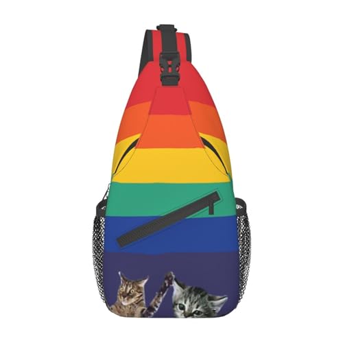 HLBSDM LGBT Umhängetasche Regenbogen Schultertasche Gay Rucksack Rianbow Sling Bag Brust Casual Daypack für Outdoor von HLBSDM