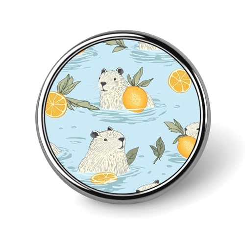 Niedlicher Capabaras-Zitronen-Knopf, klein, rund, Anstecknadel, Anstecker für Tasche, 2,5 cm, Hemdzubehör Niedlicher Capabaras-Zitronen-Knopf, klein, rund, Anstecknadel, Anstecker für Tasche, 2,5 cm, Hemdzubehör von HLBSDM