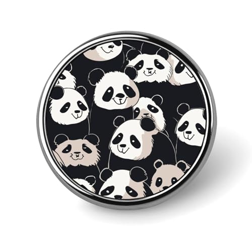 Panda Star Runder Anstecker für Männer und Frauen, langlebige, stilvolle Anstecknadeln, leichte Metallanstecker für Hemden, Jacken, Hüte von HLBSDM