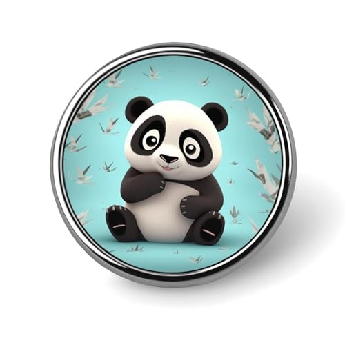 Panda Star Runder Anstecker für Männer und Frauen, langlebige, stilvolle Anstecknadeln, leichte Metallanstecker für Hemden, Jacken, Hüte von HLBSDM