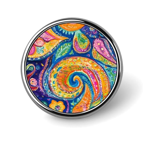 Psychedelisches Paisley-Muster, kleiner runder Knopf, Anstecknadeln, Anstecker für Tasche, 2,5 cm, Hemdzubehör Psychedelisches Paisley-Muster, kleiner runder Knopf, Anstecknadeln, Anstecker für Tasche, 2,5 cm, Hemdzubehör von HLBSDM