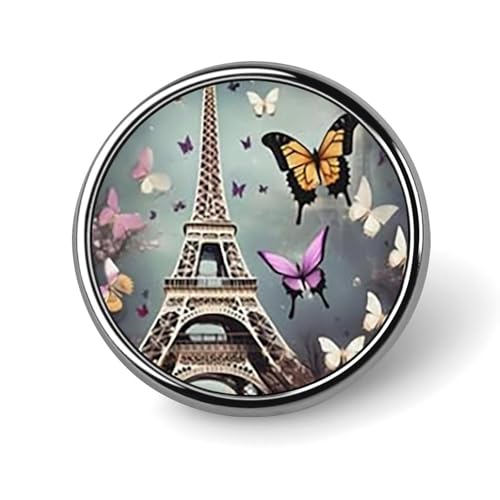 Romantisches rundes Anstecker mit Paris-Schmetterlings-Eiffel-Motiv für Männer und Frauen. Langlebige, stilvolle Anstecknadeln. Leichte Metallanstecker für Hemden, Jacken und Hüte. Romantisches rundes Anstecker mit Paris-Schmetterlings-Eiffel-Motiv für Männer und Frauen. Langlebige, stilvolle Anstecknadeln. Leichte Metallanstecker für Hemden, Jacken und Hüte. von HLBSDM