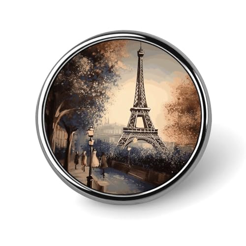 Romantisches rundes Anstecker mit Pariser Eiffelturm für Männer und Frauen. Langlebige, stilvolle Anstecknadeln. Leichte Metallanstecker für Hemden, Jacken und Hüte. Romantisches rundes Anstecker mit Pariser Eiffelturm für Männer und Frauen. Langlebige, stilvolle Anstecknadeln. Leichte Metallanstecker für Hemden, Jacken und Hüte. von HLBSDM
