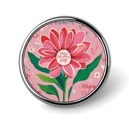 Runder Anstecker „Happy Mother Day“ für Männer und Frauen, langlebige, stilvolle Anstecknadeln, leichte Metallanstecker für Hemden, Jacken, Hüte von HLBSDM