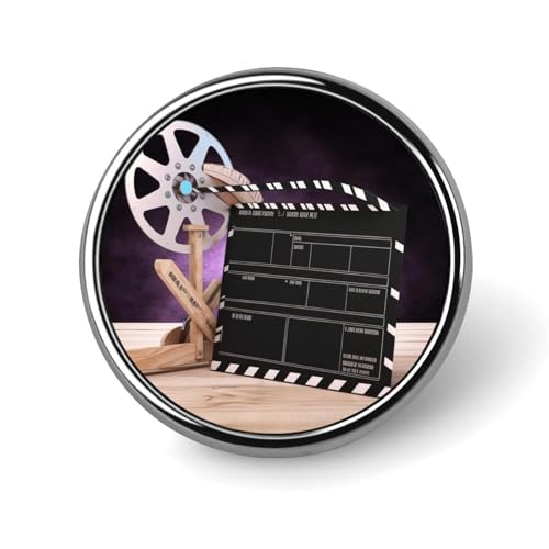 Rundes Anstecker mit Filmklappe für Männer und Frauen, langlebige, stilvolle Anstecknadeln, leichte Metallanstecker für Hemden, Jacken, Hüte von HLBSDM