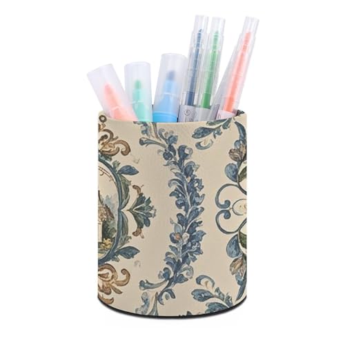Stifthalterständer für den Schreibtisch, Stiftehalter, Schreibtisch-Organizer, Stiftebecher aus Leder im französischen Landhausstil, Schreibwaren-Organizer, Aufbewahrungsbox für Kunstbedarf, Caddy von HLBSDM
