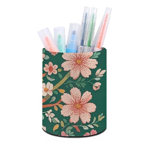 Stifthalterständer für den Schreibtisch, Stifthalter, Schreibtisch-Organizer, grüner Lebensbaum, Leder, Stiftebecher, Schreibwaren-Organizer, Aufbewahrungsbox für Kunstbedarf, Caddy für Büro und Zu von HLBSDM