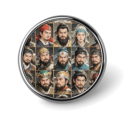 Water Margin Heroes, runder Anstecker für Männer und Frauen, langlebige, stilvolle Anstecknadeln, leichte Metallanstecker für Hemden, Jacken, Hüte von HLBSDM